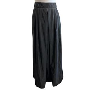 Alex Evenings Black Full Length Formal Maxi Skirt Pockets Taffeta Pleated Sz 8